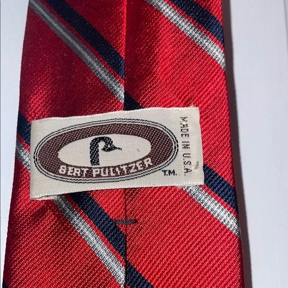 Bert Pulitzer #4 Bold Red & Black Striped Ties Bundle - Picture 5 of 6